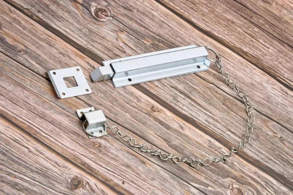 Spring Loaded Security Chain Bolt Heavy Duty 8" Gate Garage Door Lock
